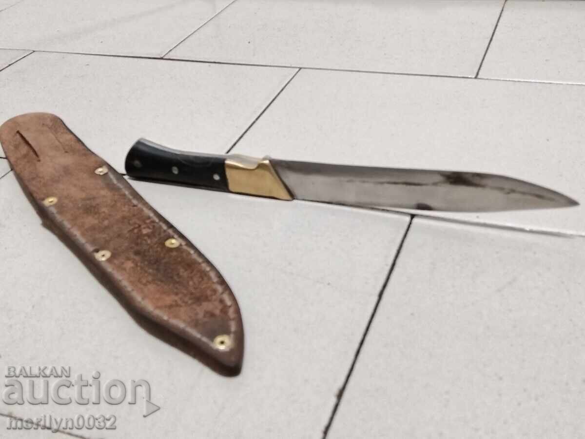 Delivery of Hunting knife with sheath, day/night handle, deer and buffalo horn