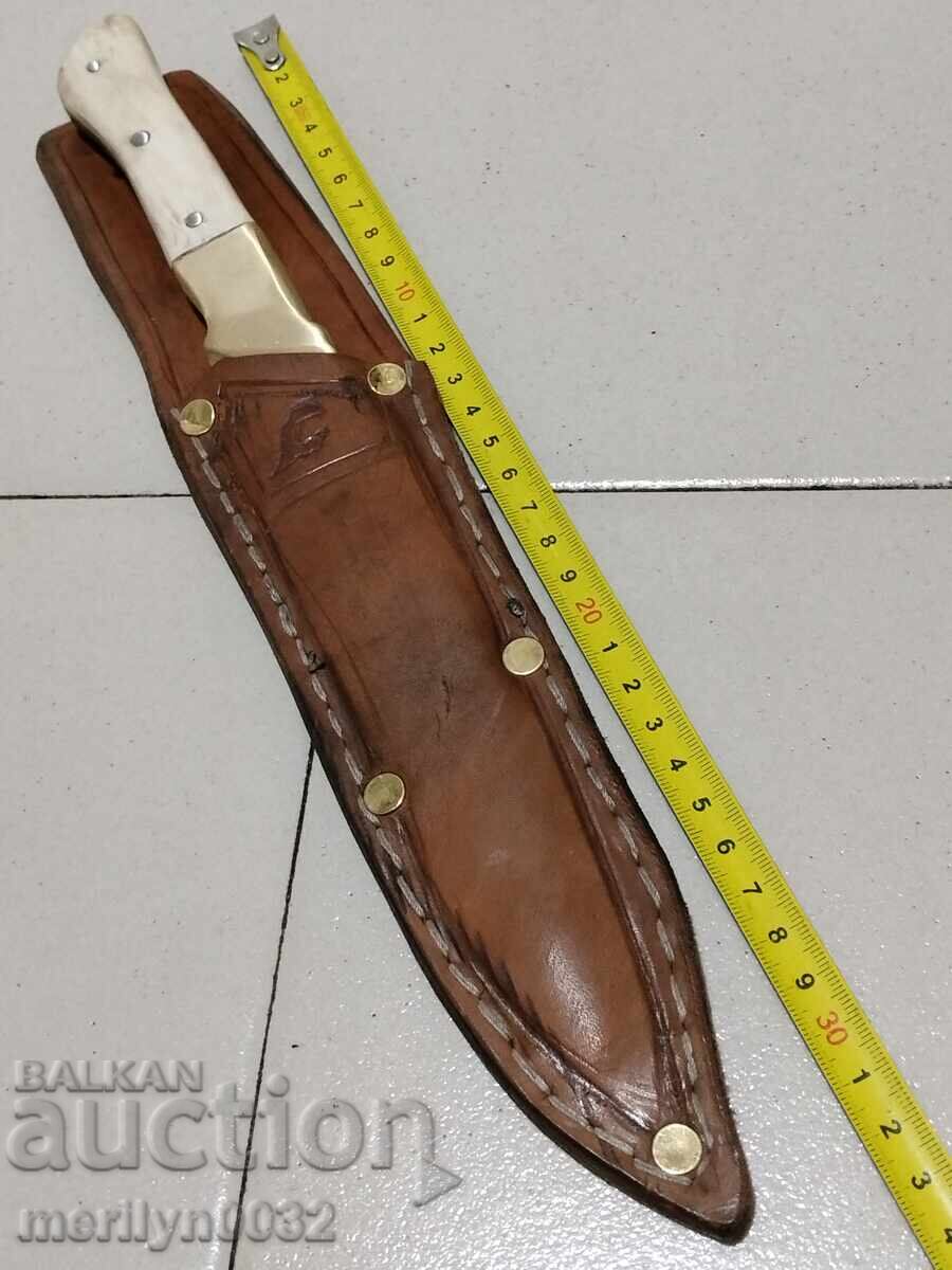 Hunting knife with sheath, day/night handle, deer and buffalo horn - 7