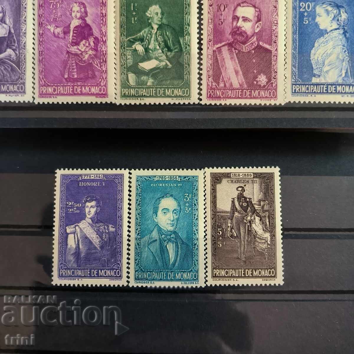 Delivery of Monaco 1942. Portraits of Rulers Complete Set MNH