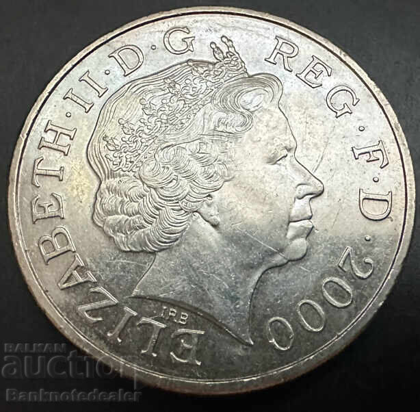 Anglia 5 Lire Coroană 2000 Regina Elisabeta a II-a cu preț 24.00 BGN | € 12.27