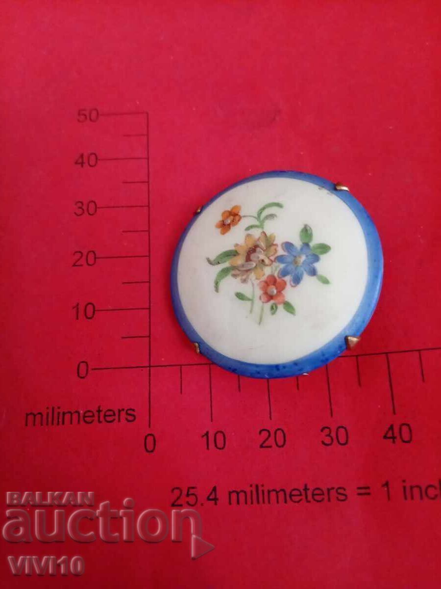 Antique Porcelain Brooch, s.i.s.c.o