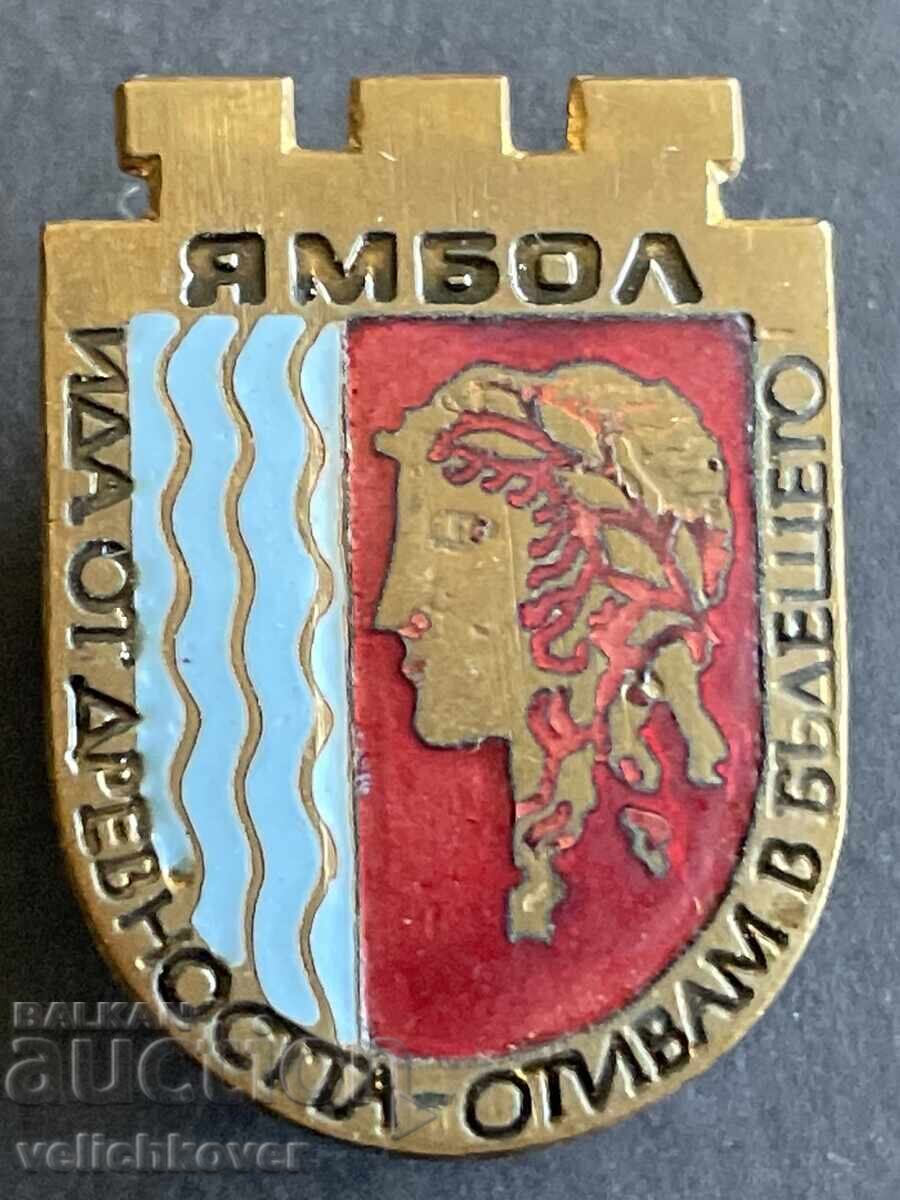 40957 Βουλγαρία σήμα εθνόσημο πόλη Yambol σμάλτο