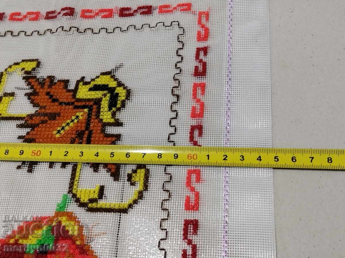 Old embroidered square, 0.65/0.65 meters, tulle - 6