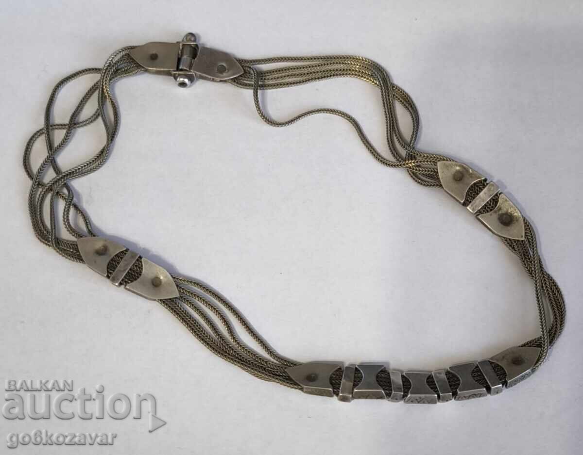 Παράδοση Αρχαίο Ασημένιο Κολιέ, Γρανάτες Ασήμι 950 Τέλειο!