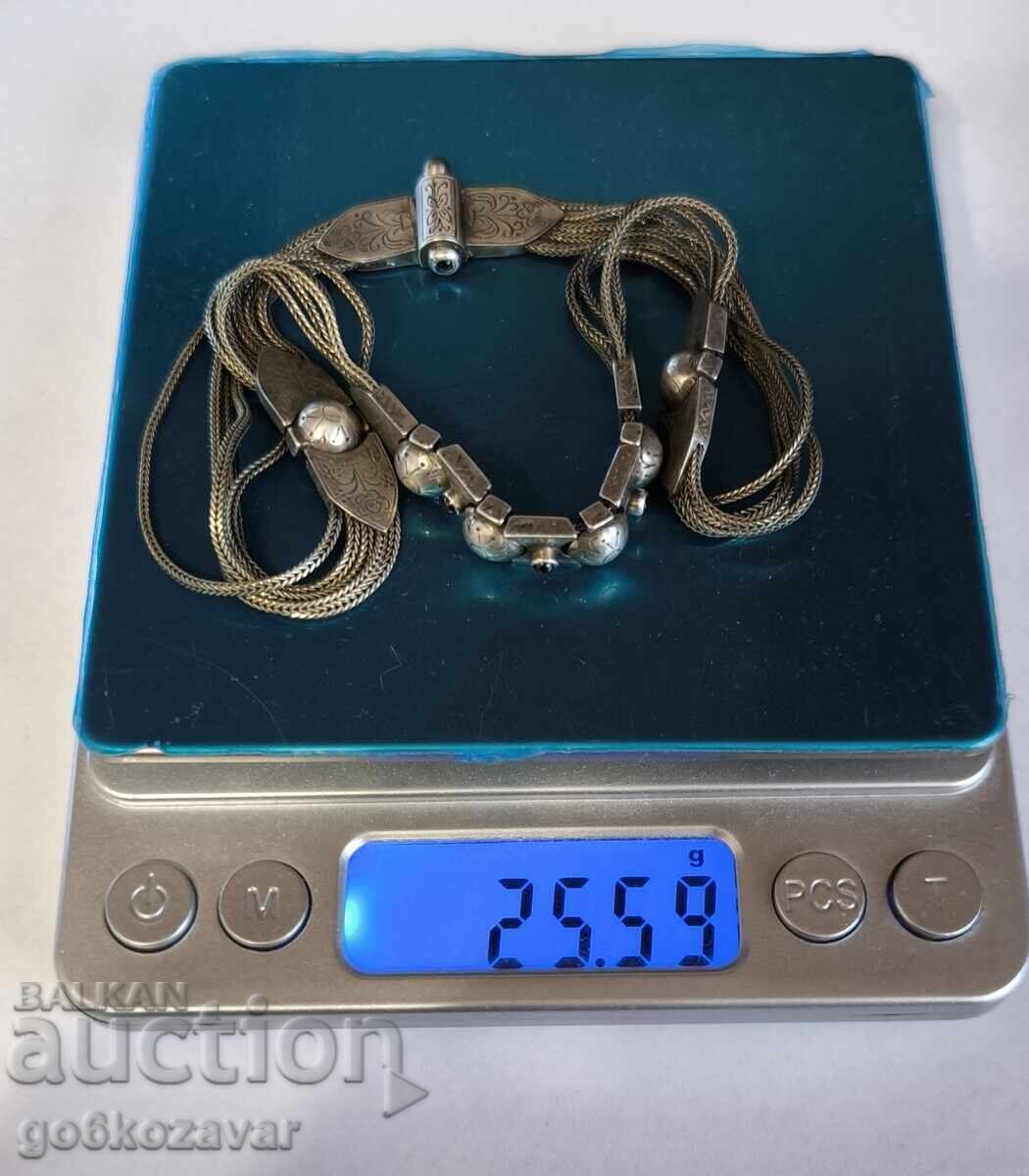 Αρχαίο Ασημένιο Κολιέ, Γρανάτες Ασήμι 950 Τέλειο! - 7