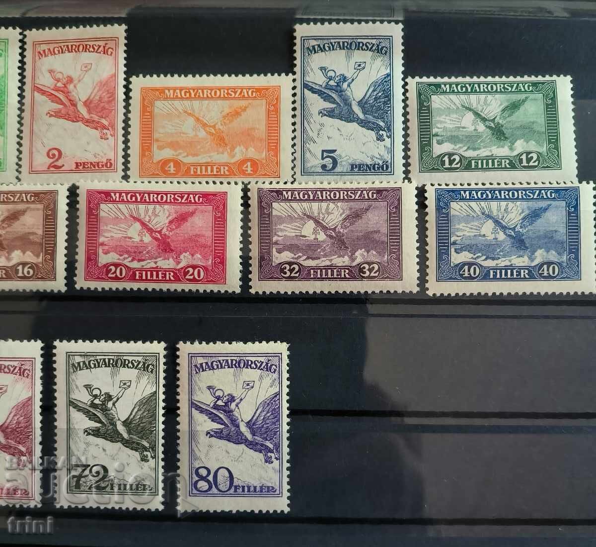 Auction  Hungary 1927 and 1930 Airmail complete series MNH