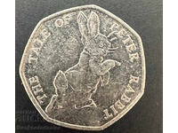 England Great Britain 50 pence 2017 Peter Rabbit