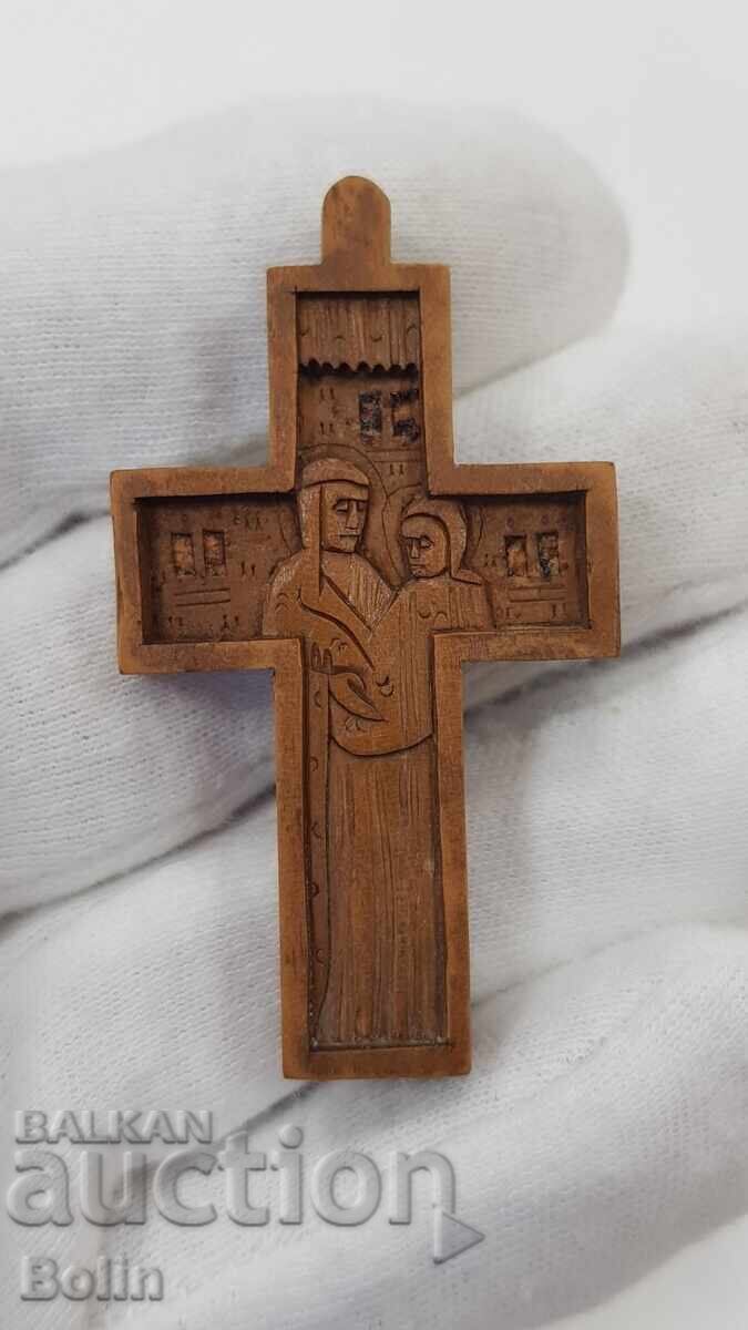 Rare Revival-era hand-made cross, cheshmir wood, 20th century - 5 Rare Revival-era hand-made cross, cheshmir wood, 20th century - 5