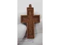 Rară cruce renascentistă lucrată manual, lemn de cers, secolul XX