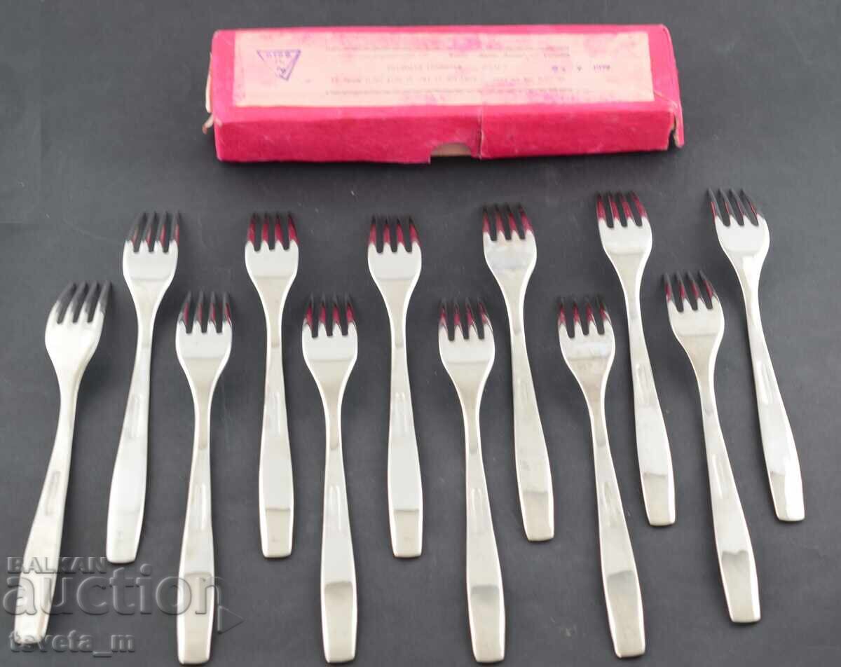 Set of 12 forks cutlery Gabrovo P. Denev soc with price 22.00 BGN | € 11.25