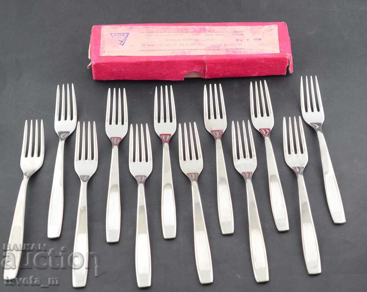 Set of 12 forks cutlery Gabrovo P. Denev soc