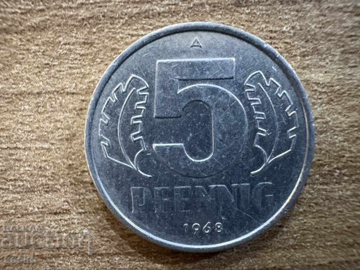 ГДР - 5 пфенига (1968)