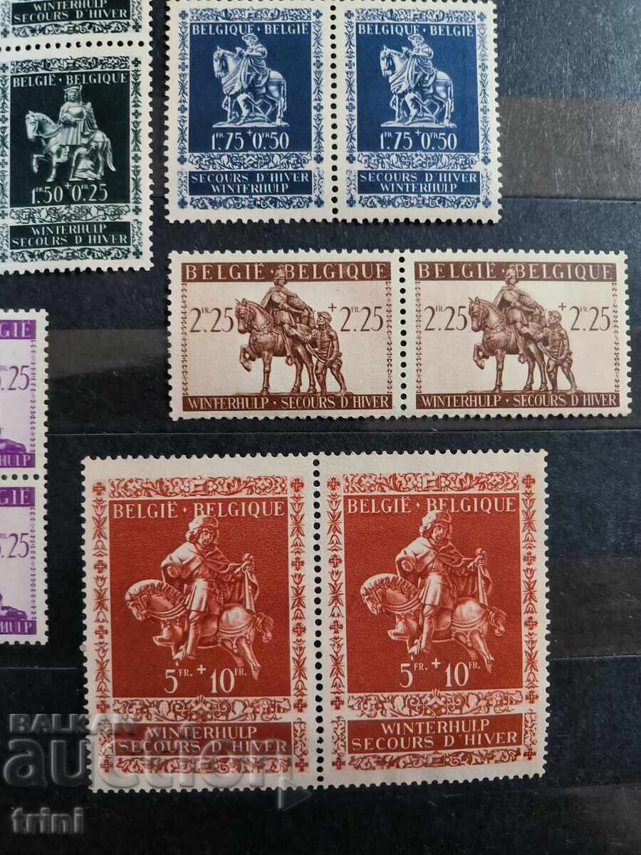Livrarea Belgia 1942. Timbre de caritate serie completă MNH perechi
