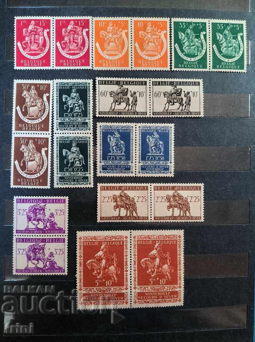 Belgia 1942. Timbre de caritate serie completă MNH perechi