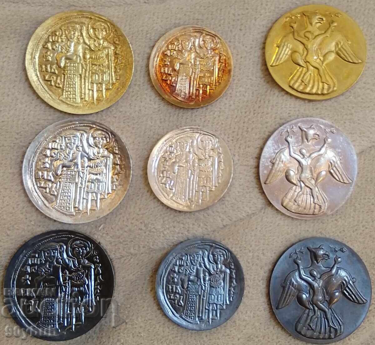 Auction NIM 3x4 12pcs. plaques set, gold, silver and bronze Auction NIM 3x4 12pcs. plaques set, gold, silver and bronze