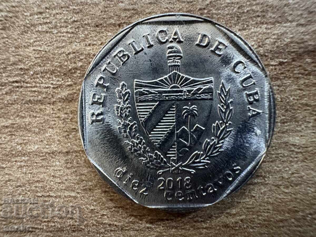 Куба - 10 сентавос (2018) с цена 1.45 лв. | € 0.74 Куба - 10 сентавос (2018) с цена 1.45 лв. | € 0.74