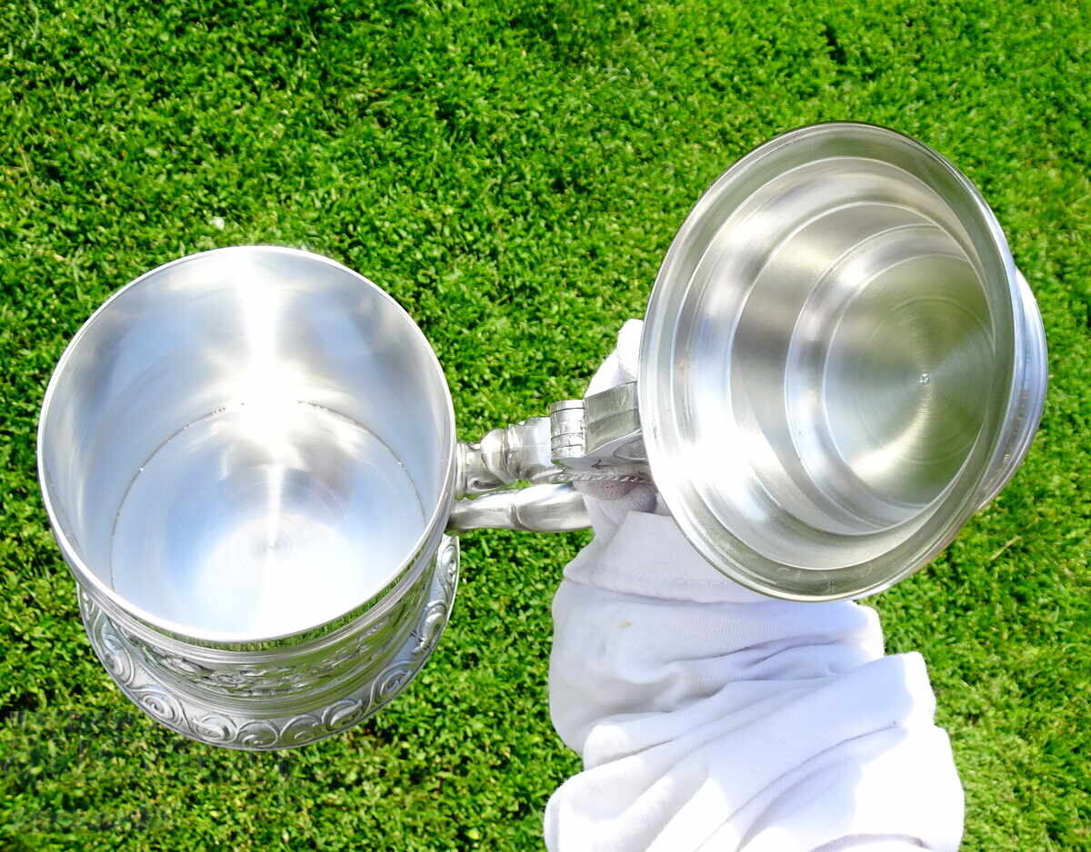 Pewter mug 1.5 L, 1.3 kg, hunting, poker - 5 Pewter mug 1.5 L, 1.3 kg, hunting, poker - 5