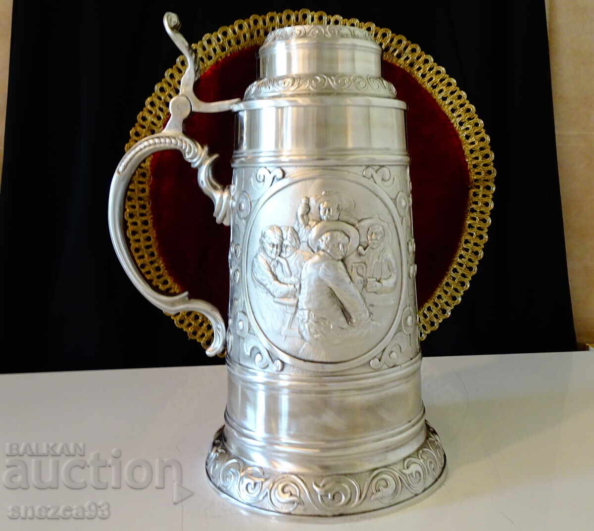 Pewter mug 1.5 L, 1.3 kg, hunting, poker Pewter mug 1.5 L, 1.3 kg, hunting, poker
