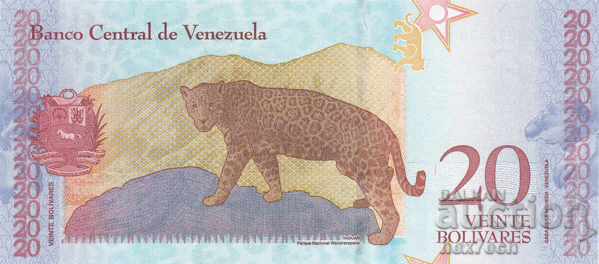 Auction  ❤️ ⭐ Venezuela 2018 20 Bolivar UNC new ⭐ ❤️