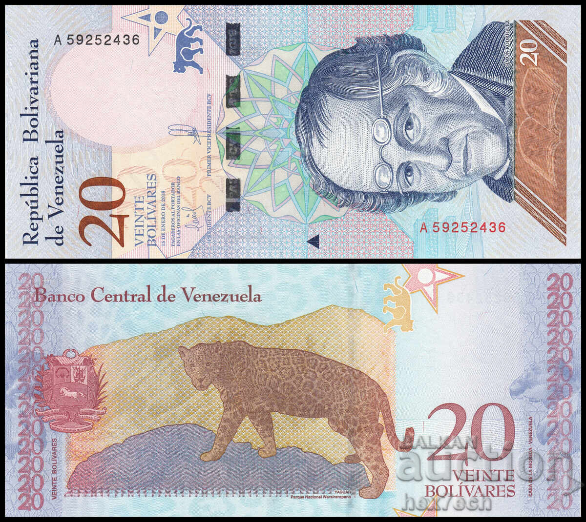 ❤️ ⭐ Venezuela 2018 20 Bolivar UNC new ⭐ ❤️