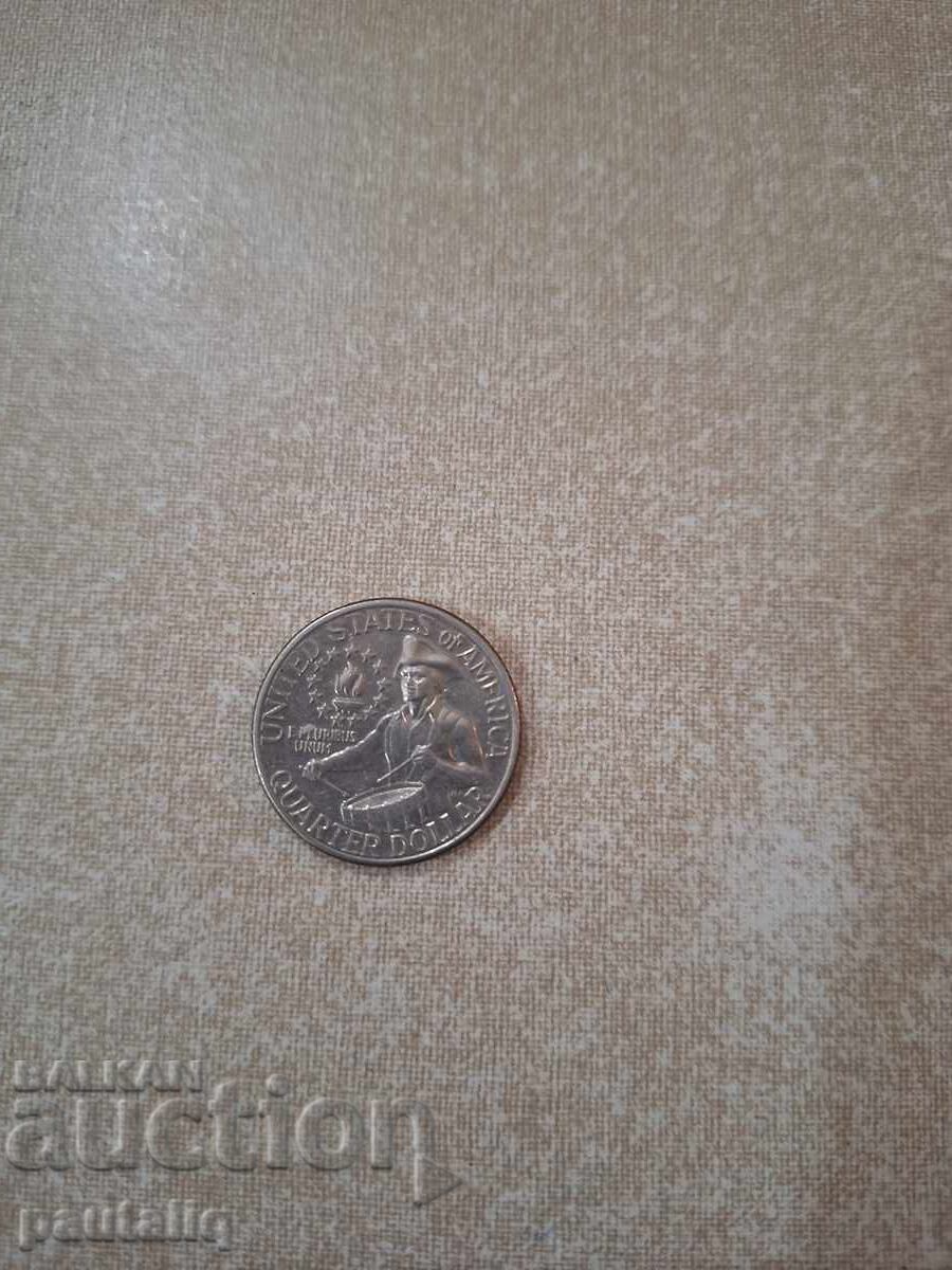 25 cents 1976 USA with price 2.00 BGN | € 1.02