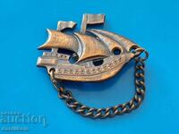*$*Y*$* КРАСИВА БРОШКА МАРИНИЗЪМ - ВЕТРОХОДЕН КОРАБ *$*Y*$*