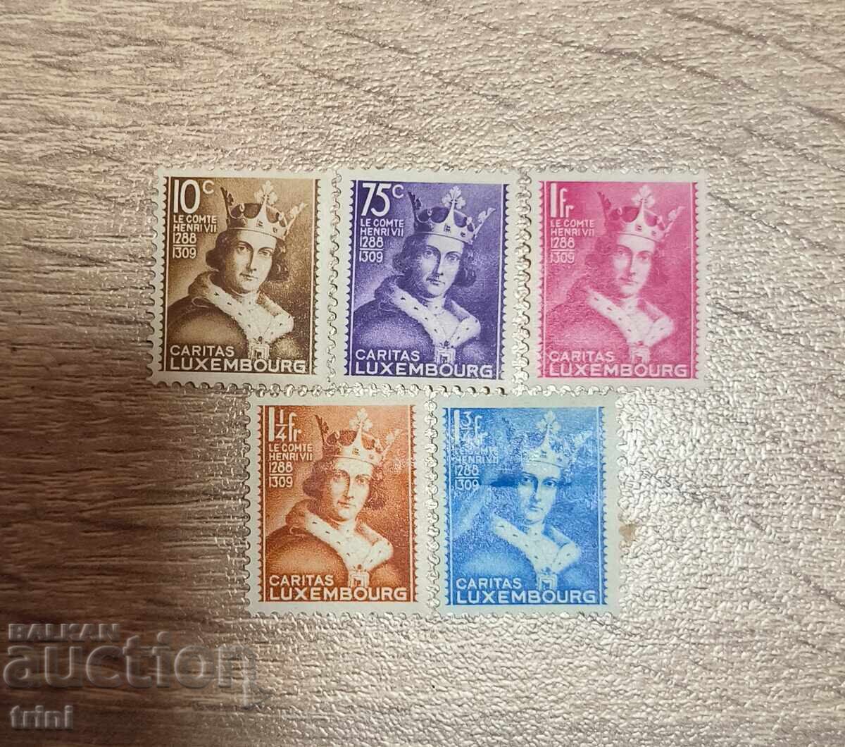 LUXEMBOURG 1933 COUNT HENRY VII Complete Set LUXEMBOURG 1933 COUNT HENRY VII Complete Set