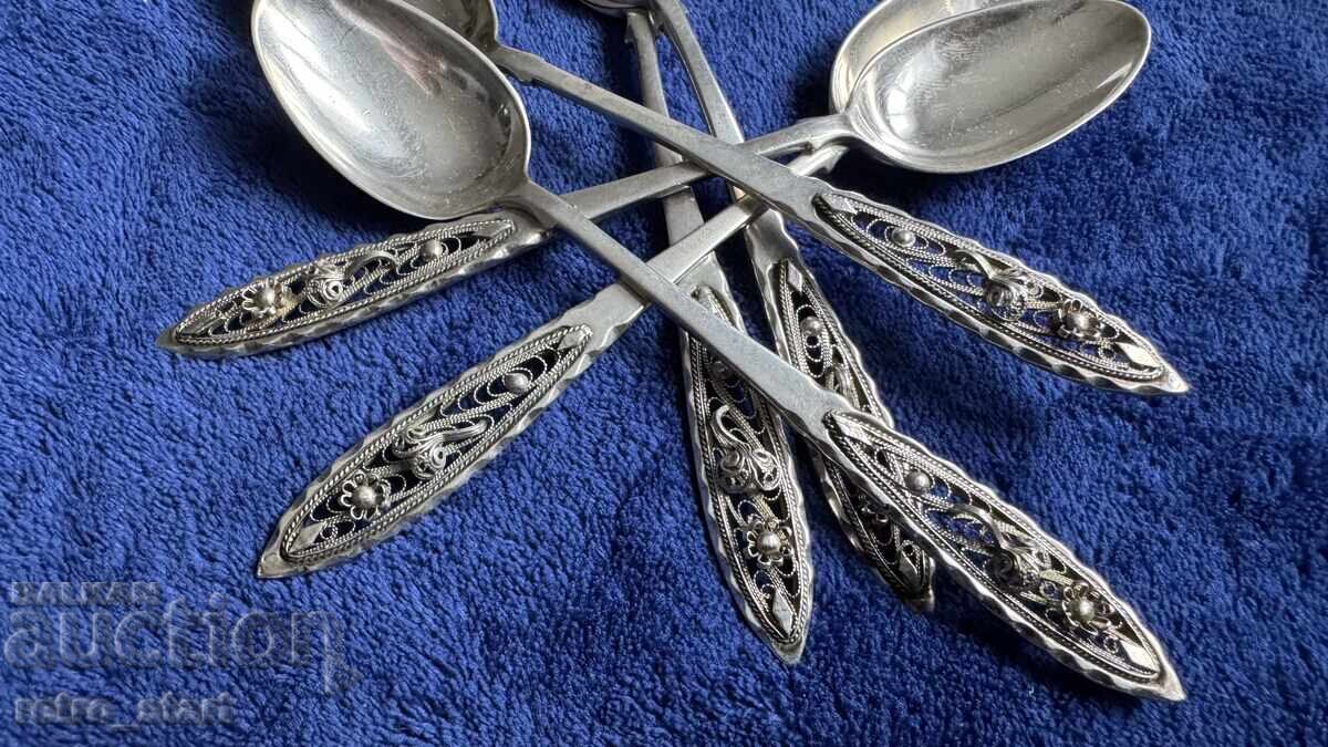 Доставка на Сребърни лъжички 6 броя, проба 800 Доставка на Сребърни лъжички 6 броя, проба 800