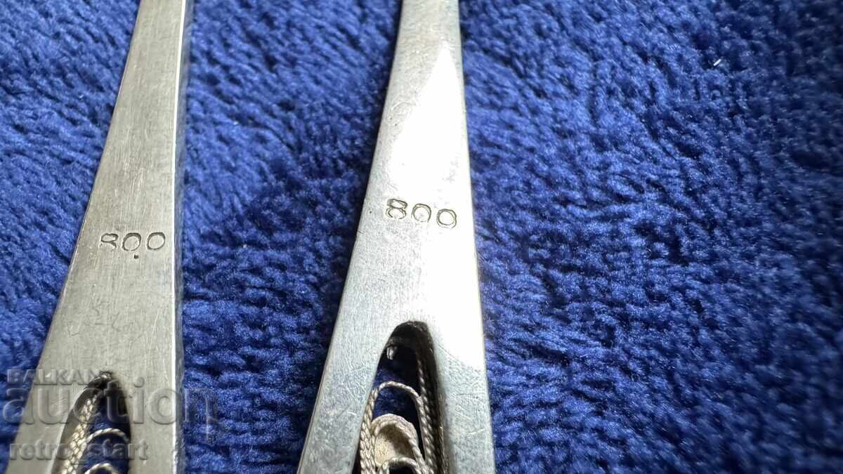 Сребърни лъжички 6 броя, проба 800 - 5 Сребърни лъжички 6 броя, проба 800 - 5