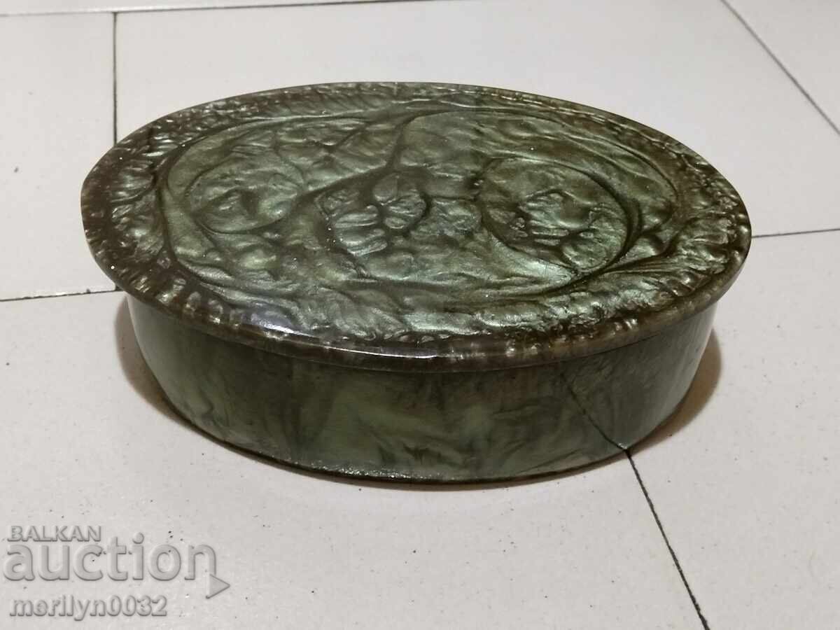 Cutie de bijuterii din chihlimbar artificial Catalin NRB