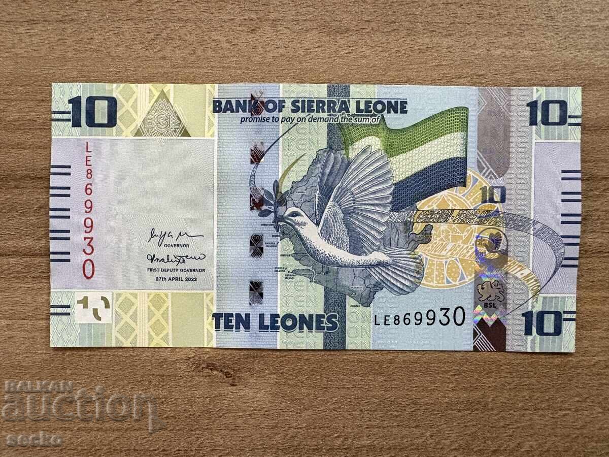 Sierra Leone - 10 leoni (2022), UNC Sierra Leone - 10 leoni (2022), UNC