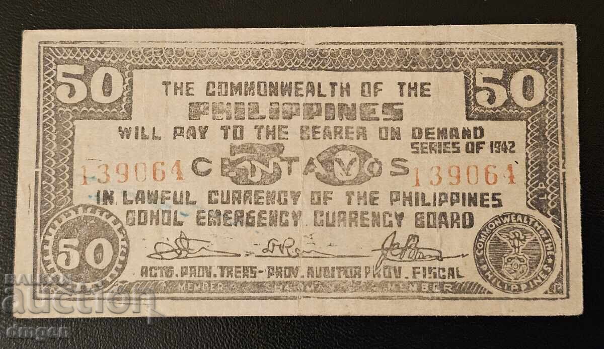50 cenți Filipine 1942 50 cenți Filipine 1942