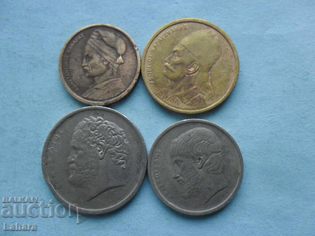 1 , 2 , 5 и 10 драхми 1978 г. Гърция с цена 1.60 лв. | € 0.82 1 , 2 , 5 и 10 драхми 1978 г. Гърция с цена 1.60 лв. | € 0.82