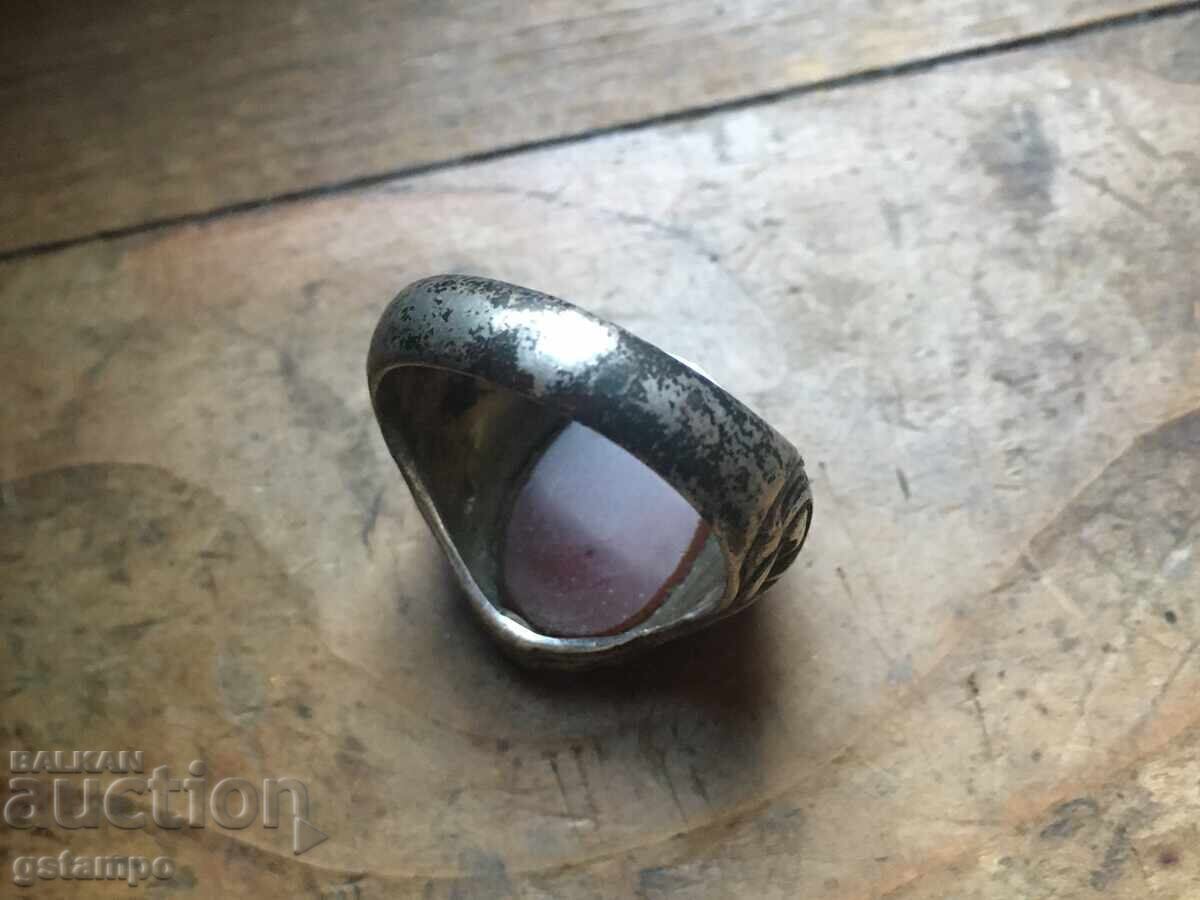 Inel Vechi de Argint / Carneol - 7