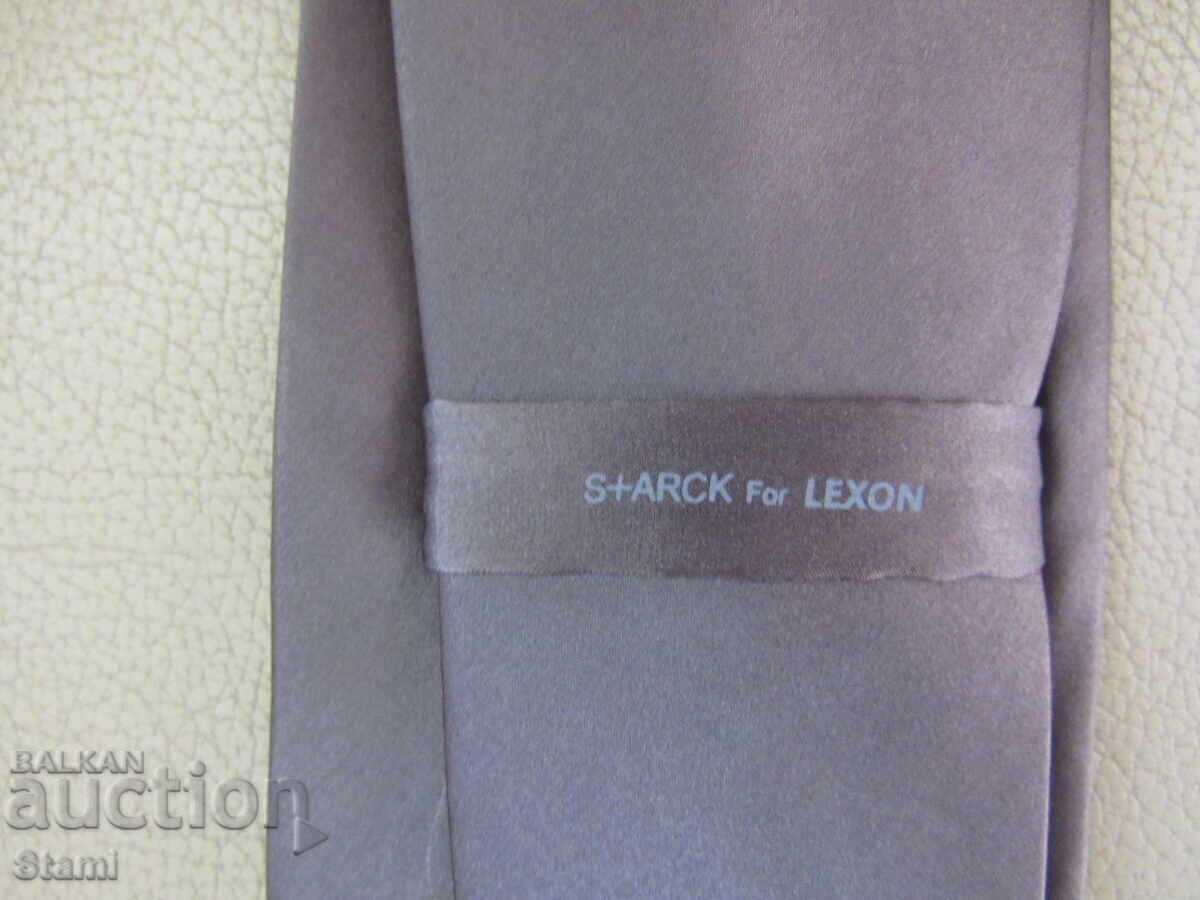 Luxurious gray silk tie, new - 6