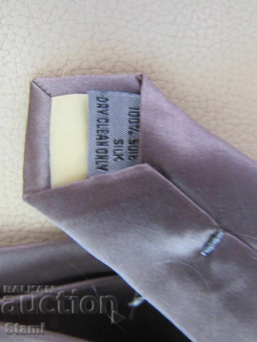 Luxurious gray silk tie, new - 7