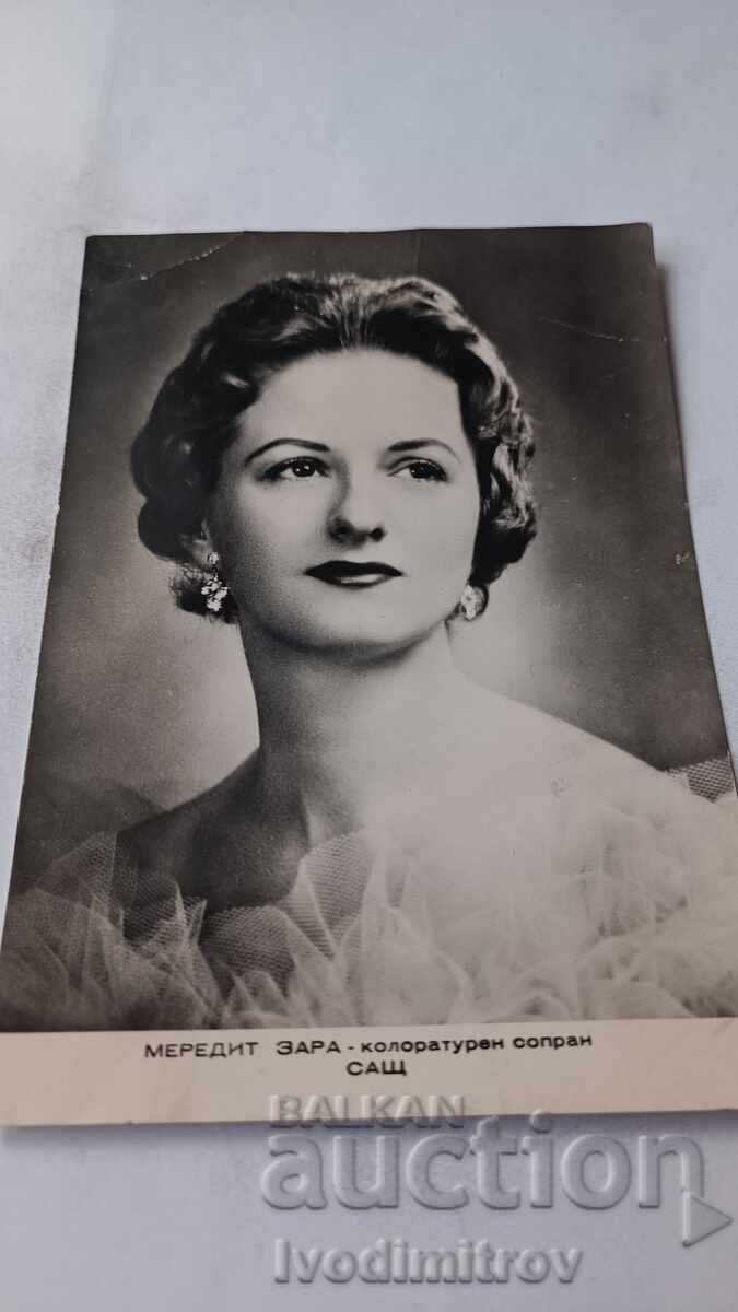 Postcard Meredith Zara coloratura soprano USA