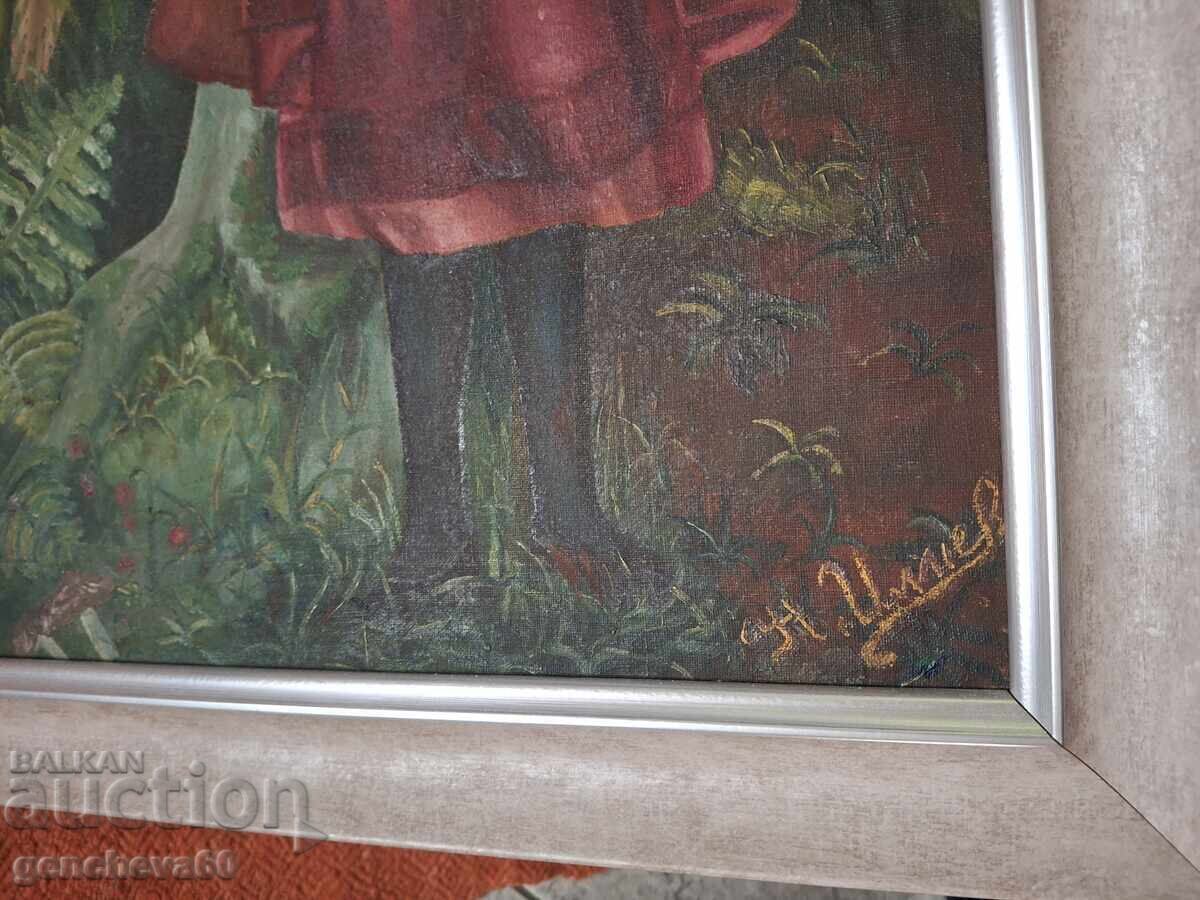 Η Κοκκινοσκουφίτσα, δεκαετία του '30, πίνακας ζωγραφικής του καλλιτέχνη Ν. Ιλιεφ - 6