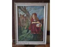 Η Κοκκινοσκουφίτσα, δεκαετία του '30, πίνακας ζωγραφικής του καλλιτέχνη Ν. Ιλιεφ