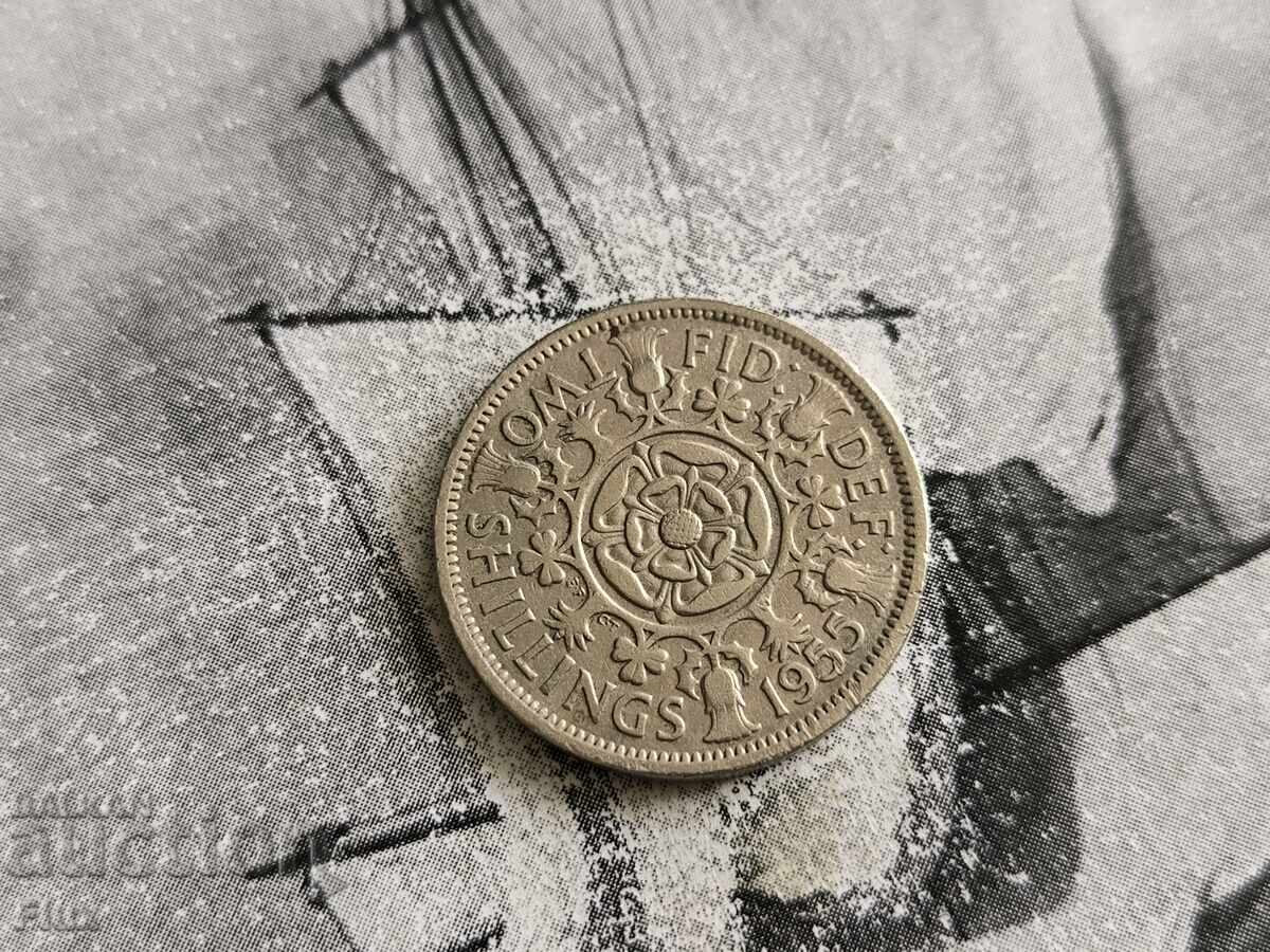 Монета - Великобритания - 2 шилинга | 1955г.