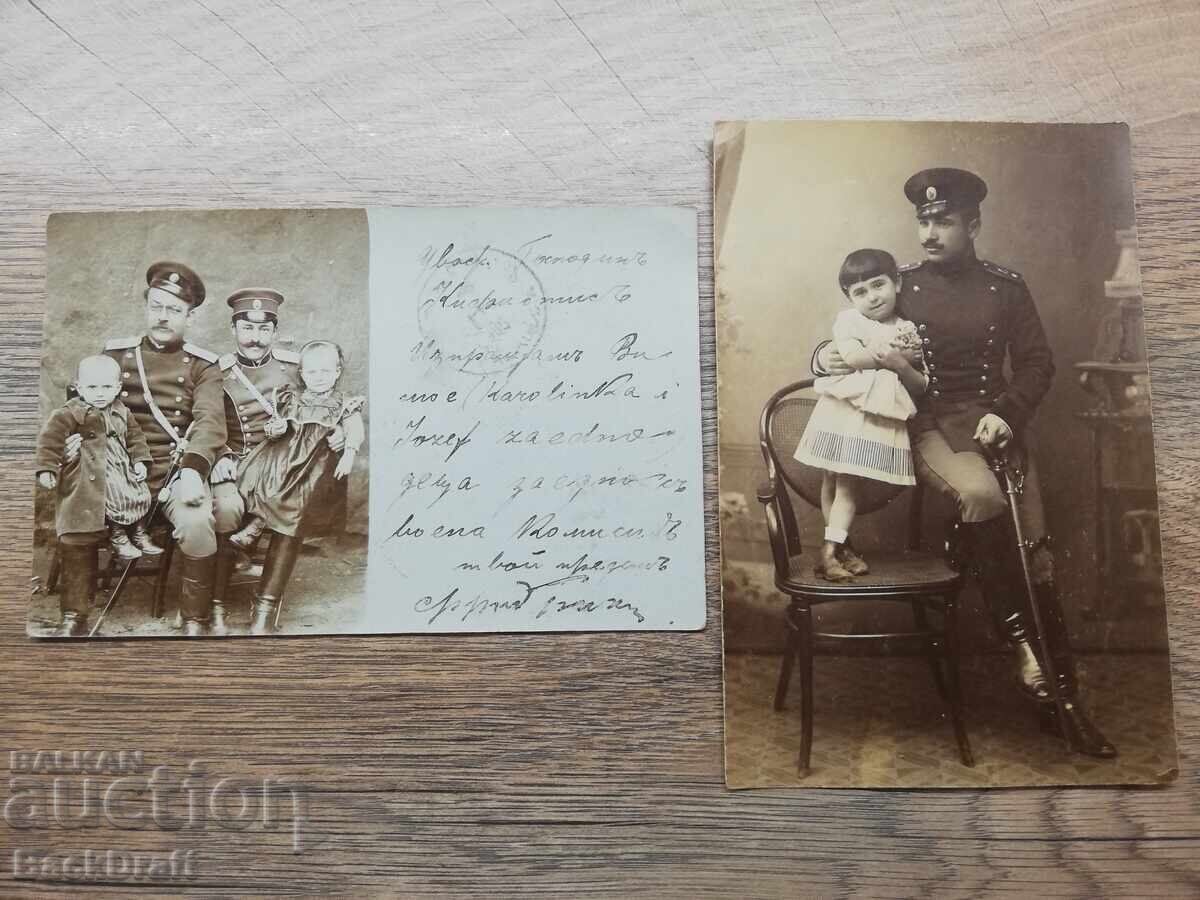 2 Tsar's Military Photos, Postcards WWI, Officers, Saber, Child 2 Tsar's Military Photos, Postcards WWI, Officers, Saber, Child