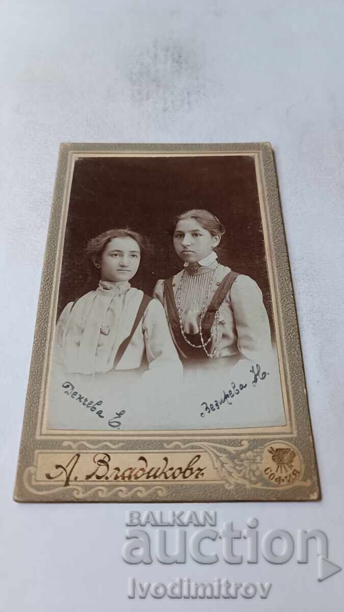 Снимка Две млади момичета Картон