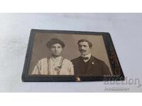 Picture A man with a mustache and a young woman Cardboard