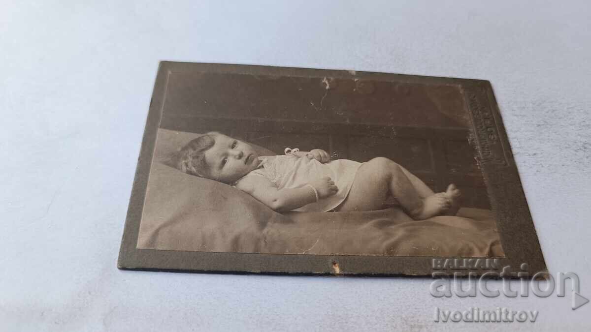 Снимка Малко момиченце София 1910 Картон