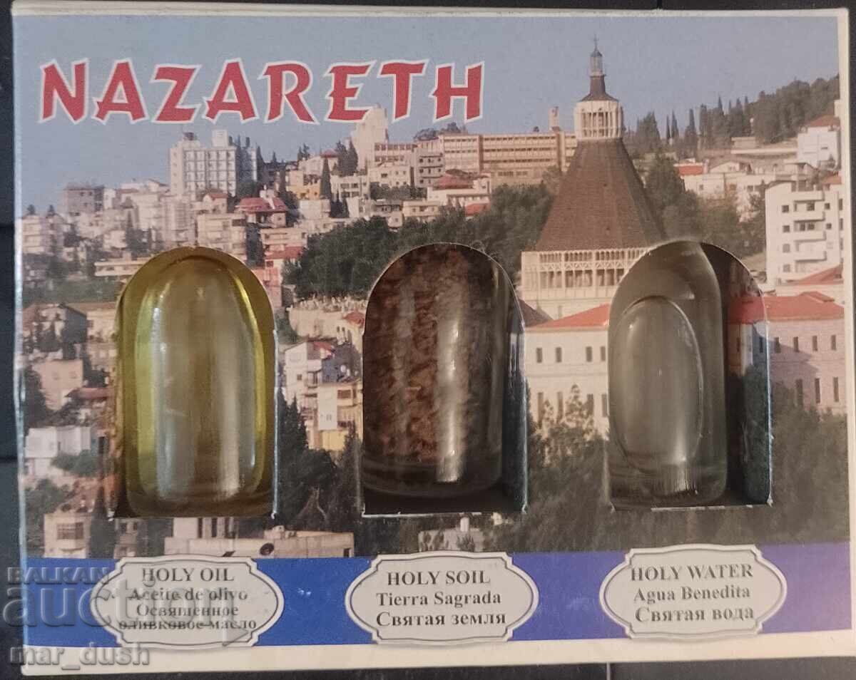 Σουβενίρ (φως του κόσμου, χώμα και νερό) από τη Ναζαρέτ Σουβενίρ (φως του κόσμου, χώμα και νερό) από τη Ναζαρέτ