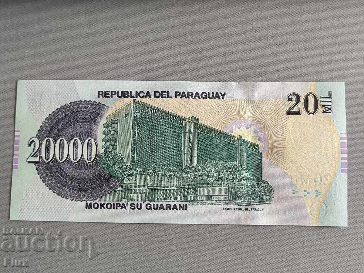 Банкнота - Парагвай - 20 000 гуарани UNC | 2017г. с цена 24.50 лв. | € 12.53 Банкнота - Парагвай - 20 000 гуарани UNC | 2017г. с цена 24.50 лв. | € 12.53