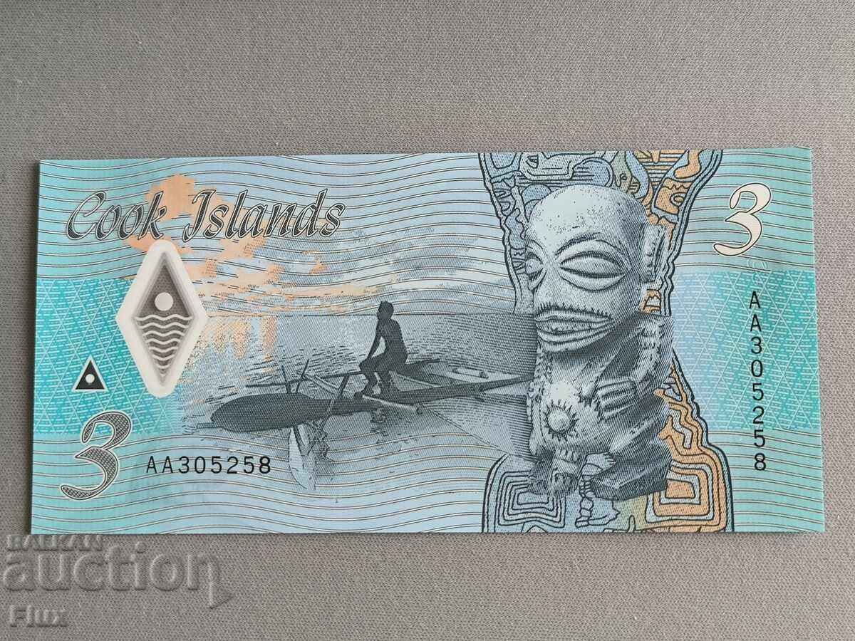 Banknote - Cook Islands - 3 Dollars UNC | 2021 with price 13.00 BGN | € 6.65 Banknote - Cook Islands - 3 Dollars UNC | 2021 with price 13.00 BGN | € 6.65