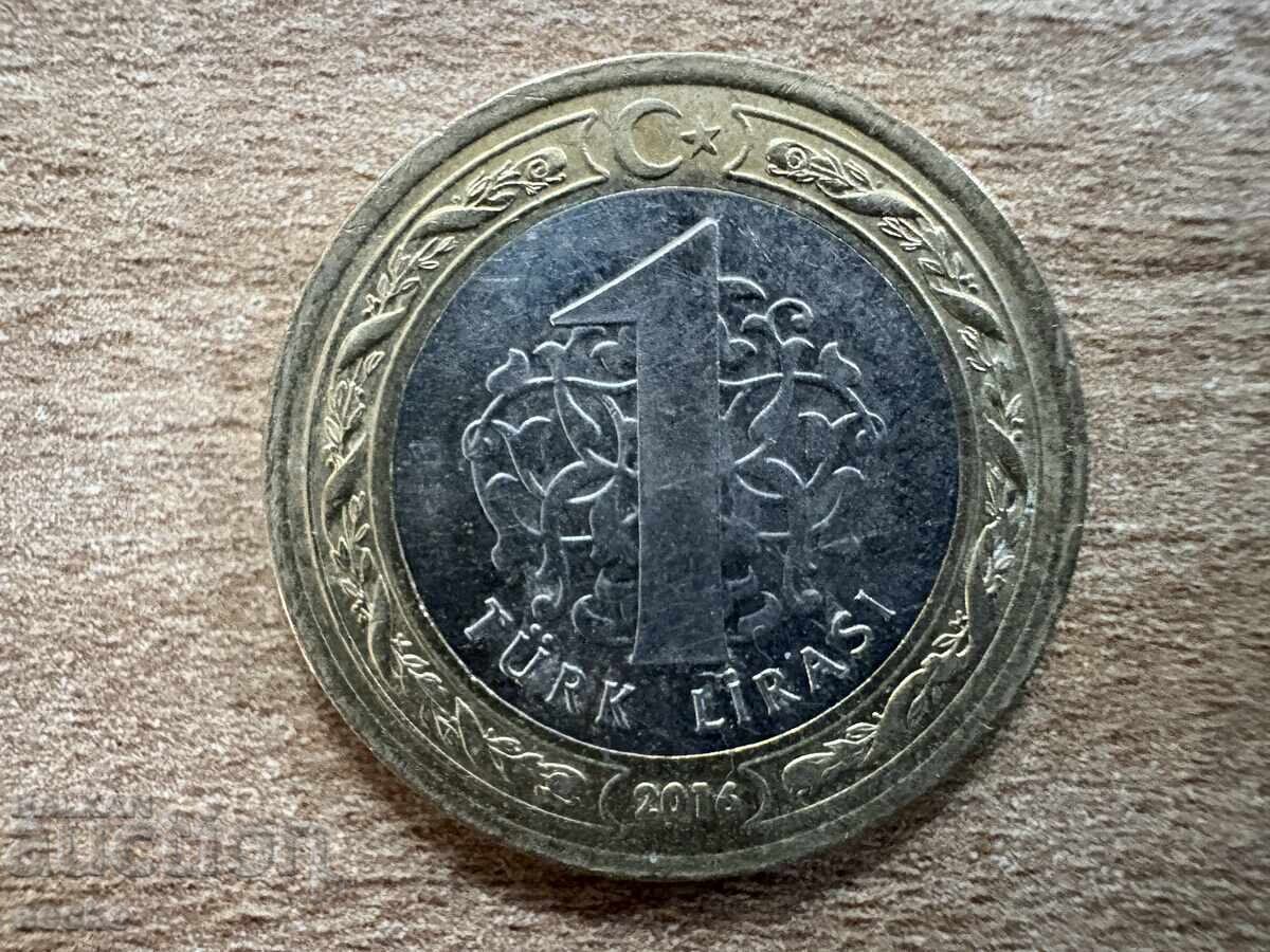Τουρκία - 1 λίρα (2016) - Εις μνήμην των μαρτύρων και
