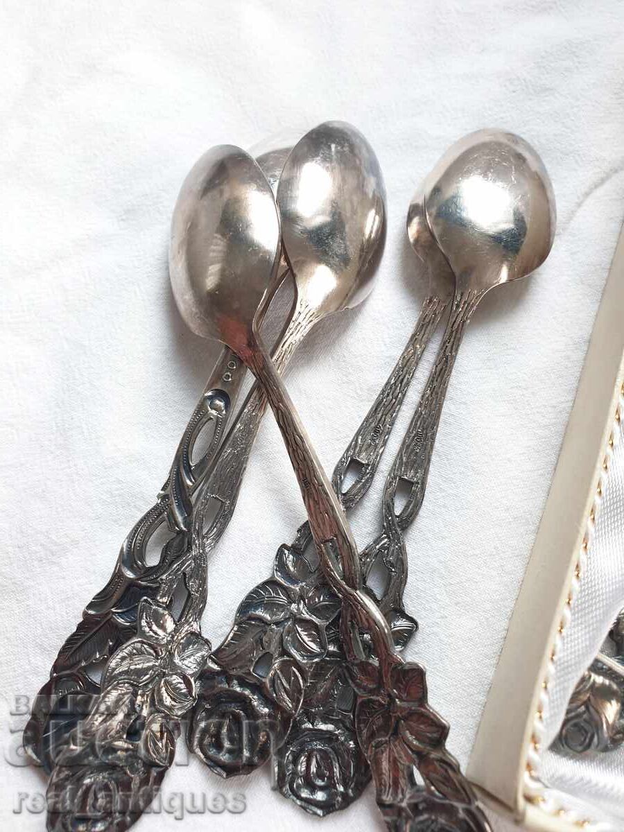 Σετ επιχρυσωμένων ασημένιων επιδορπίων - 6 Σετ επιχρυσωμένων ασημένιων επιδορπίων - 6