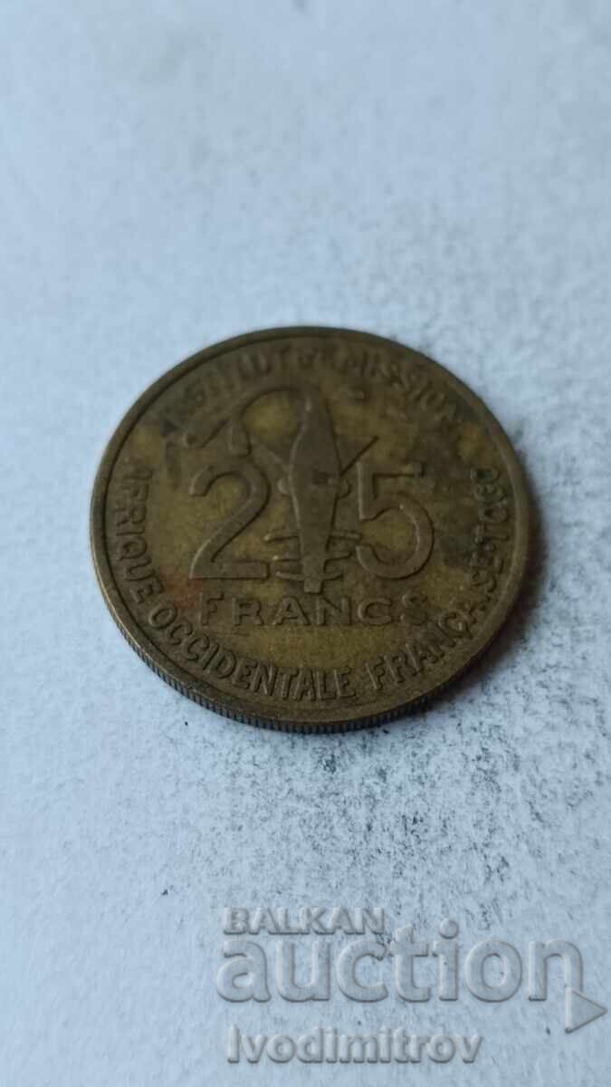 West Africa 25 francs 1957